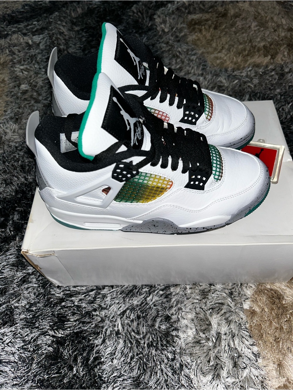 Jordan 4 Retro Lucid Green Rasta Women's